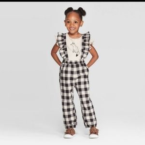 Plaid suspender pants